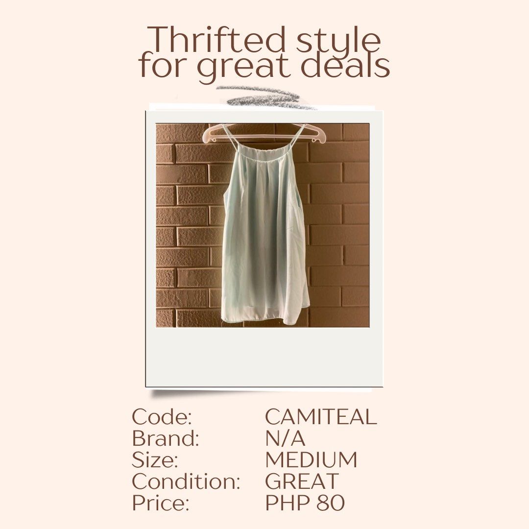 Teal Cami top (Category: Sleeveless) located in Las Pinas. Submitted by DailyssentialsbyD (Listing ID 1366203988, Image 1). Description: .