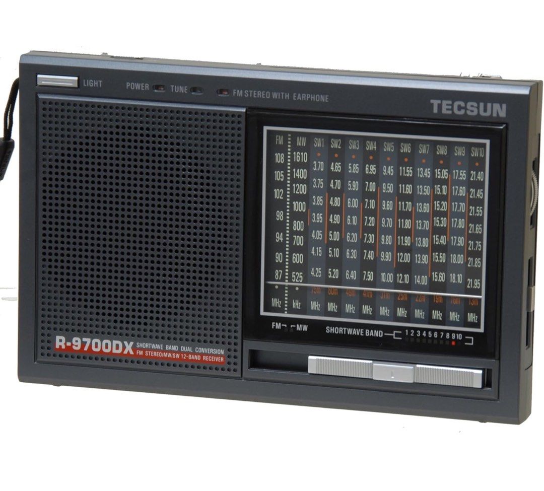 TECSUN R9700DX 12-Band Dual Conversion AM/FM Shortwave Radio (Category: Other Audio Equipment) located in Singapore. Submitted by landscape13 (Listing ID 1366304674, Image 1). Description: Color: Black or Silver Brand TECSUN Special Feature Portable Connectivity Technology Auxiliary Product Dimensions 7.13”L x 1.22”W x 4.57”H Tuner Technology FM, AM 12-band AM/FM & shortwave worldband receiver Dual conversion with excellent sensitivity & selectiv