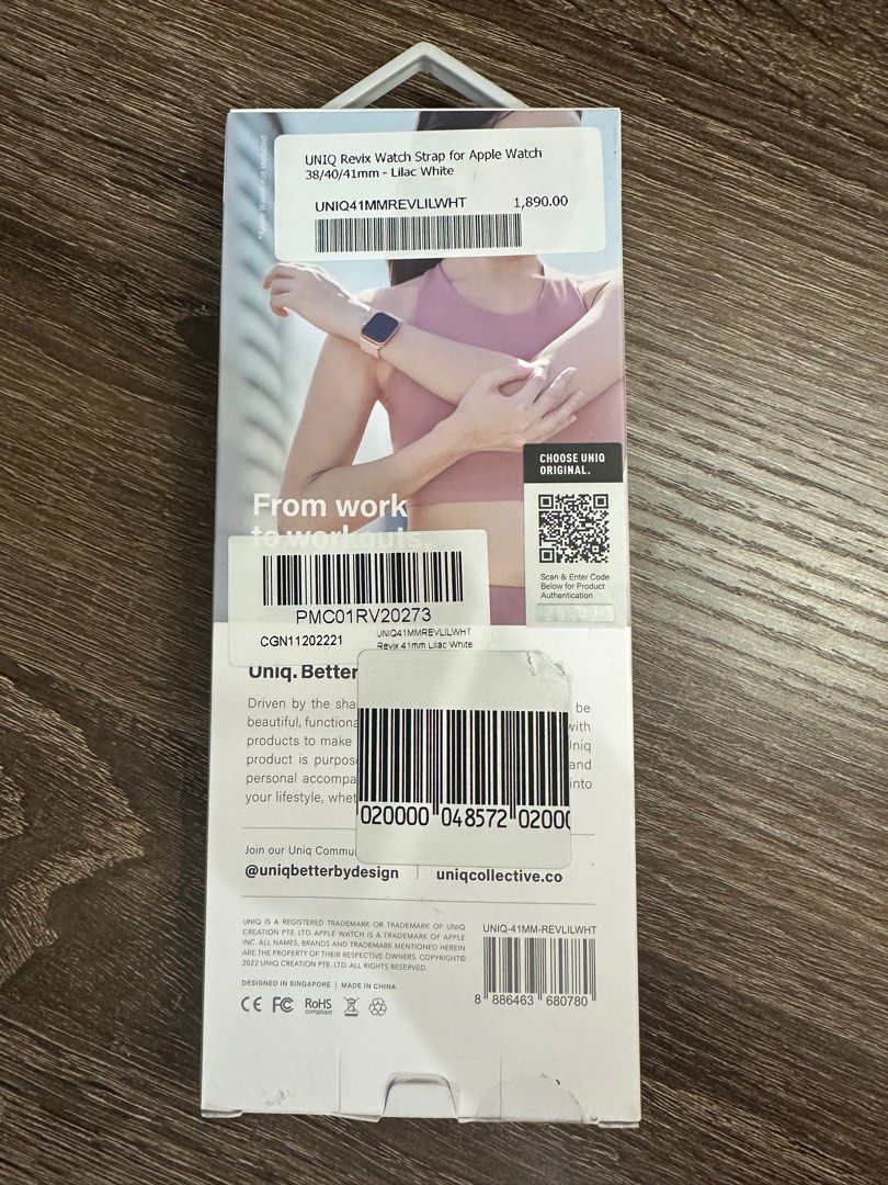 UNIQ Reversible Magnetic Silicone Strap (Category: Wearables & Smart Watches) located in Manila. Submitted by red.tiger (Listing ID 1366225212, Image 2). Description: For Apple Watch 41 40 38MM SEALED and BRAND NEW Bought at Power Mac Center Slightly Negotiable Original Price: 1,890.