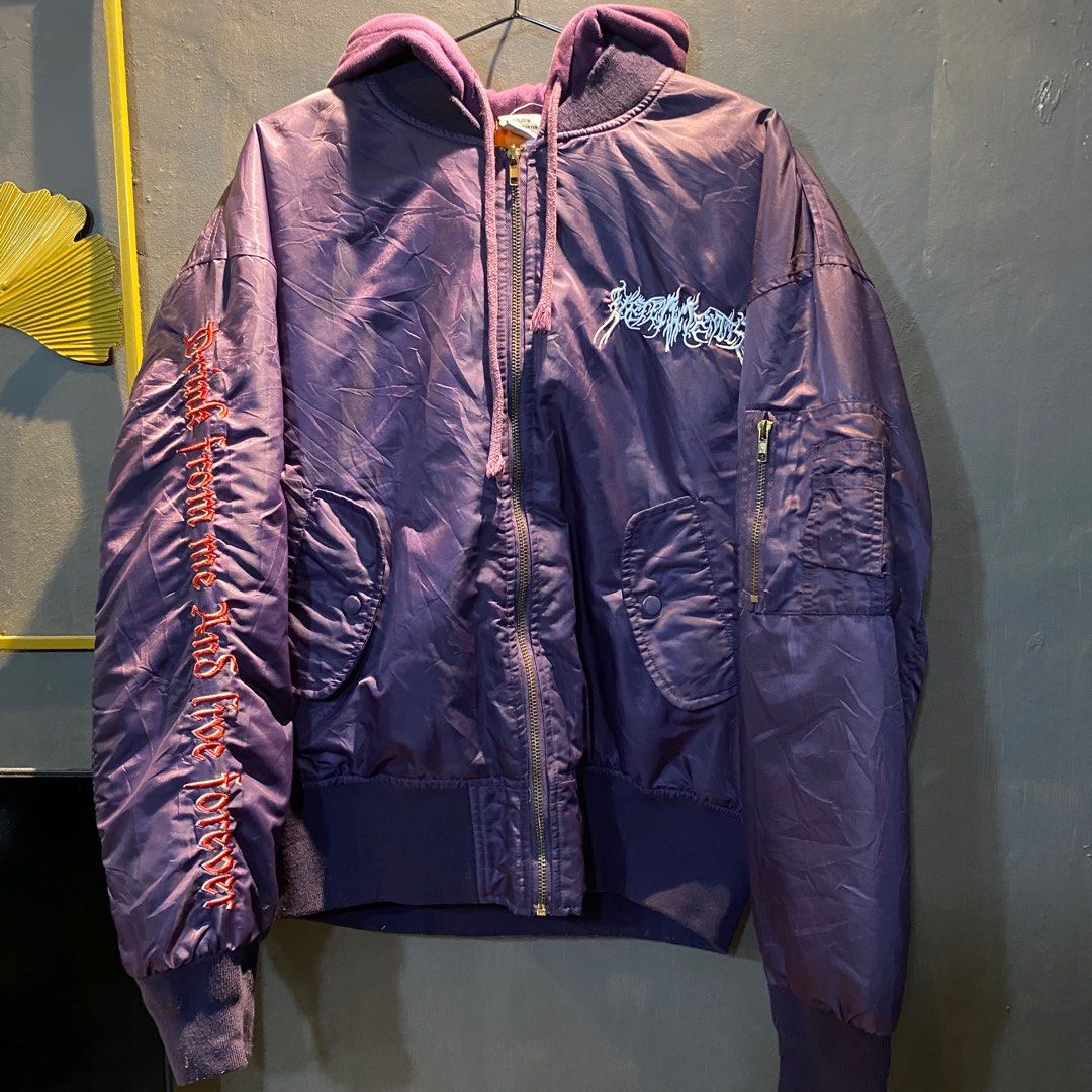 VETEMENTS - TFD BOMBER JACKET (Category: Activewear) located in Caloocan City. Submitted by filipinoarchivefashion (Listing ID 1366277980, Image 1). Description: RARE VETEMENTS BOMBER JACKET Width: 24 Length: 26 Sleeve: 26 Issues: Minimal Discoloration unnoticeable Retail: $3000+ .