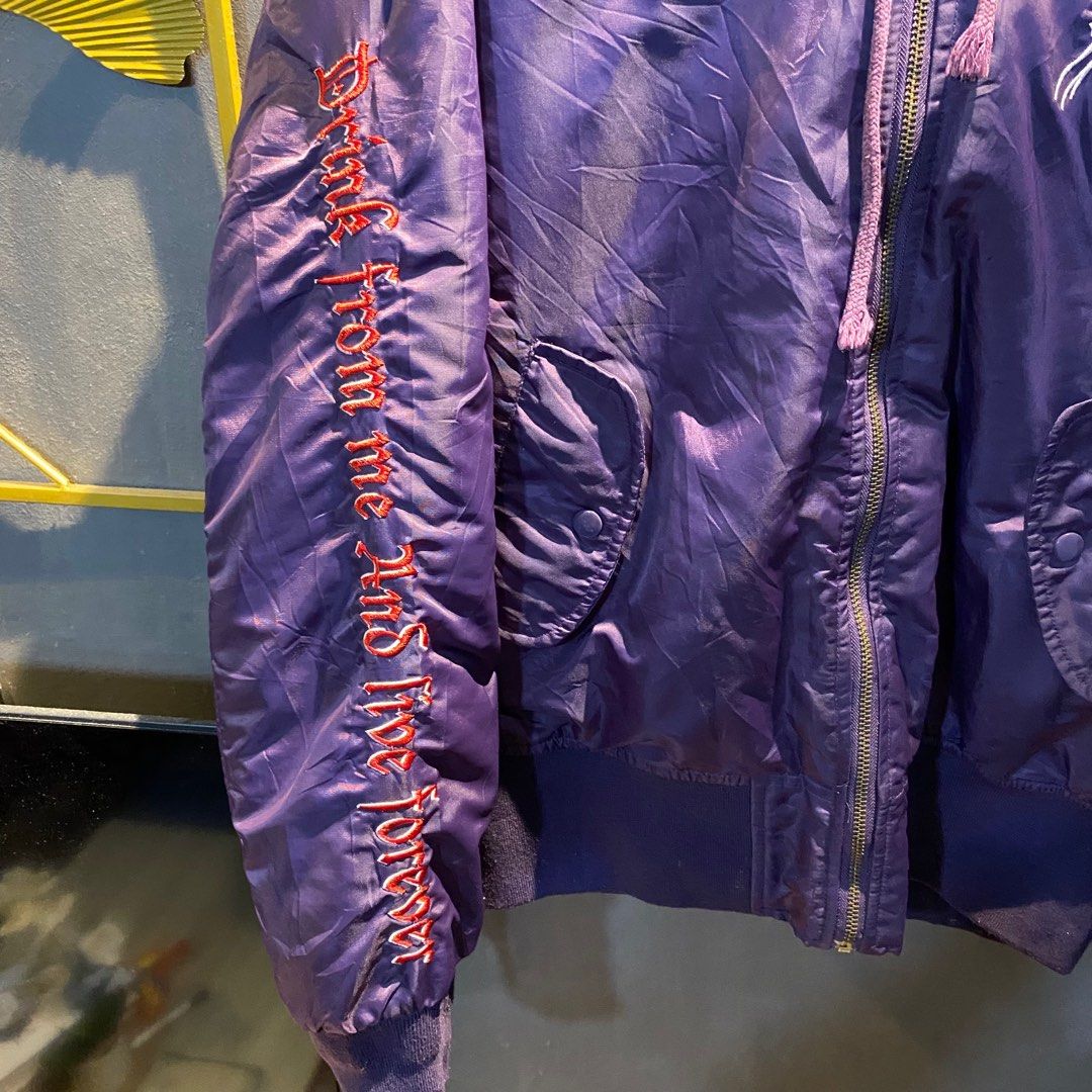 VETEMENTS - TFD BOMBER JACKET (Category: Activewear) located in Caloocan City. Submitted by filipinoarchivefashion (Listing ID 1366277980, Image 3). Description: RARE VETEMENTS BOMBER JACKET Width: 24 Length: 26 Sleeve: 26 Issues: Minimal Discoloration unnoticeable Retail: $3000+ .