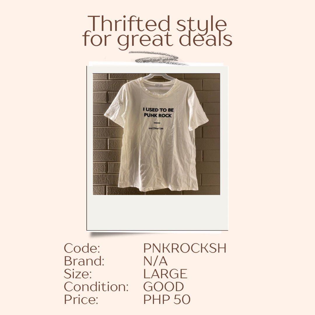 White punk rock shirt (Category: Shirts) located in Las Pinas. Submitted by DailyssentialsbyD (Listing ID 1366204973, Image 1). Description: .