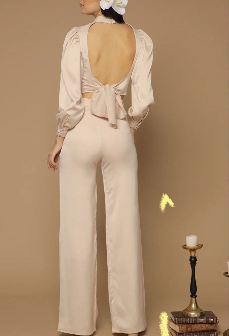 Zoo Label Formal Brisa Pants Set - Light Nude (Category: Sets or Coordinates) located in Quezon City. Submitted by bananabreadbaby (Listing ID 1366255365, Image 1). Description: Bought for 3,980 pesos. Size: xs Color: light nude Fabric: Silk Never been used! Perfect for weddings or formal events! .