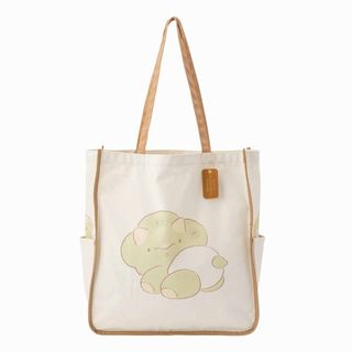 Japan GORIL LAND Beige Canvas Dinosaur Pattern Side Pocket Bag629785903124511122