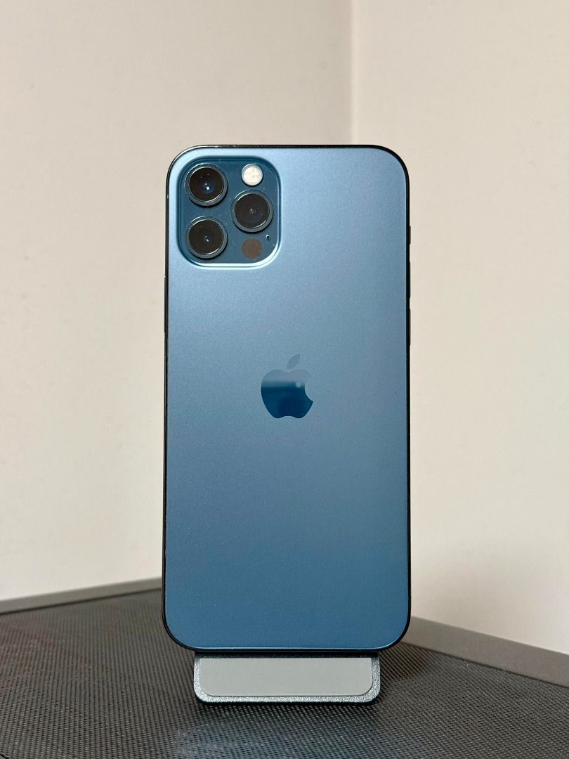 Apple iPhone 12 Pro (256GB) Pacific Blue (Category: iPhone 12 Series) located in Manila. Submitted by staywithreiii (Listing ID 1361760269, Image 1). Description: Apple iPhone 12 Pro (256GB) Pacific Blue Currently at 73% battery health Factory unlocked* (any SIM is okay!) Never been repaired* With some scratches but it doesn't affect the functionality of the phone All buttons are working properly No box and receipt 3rd party cable included (Venti