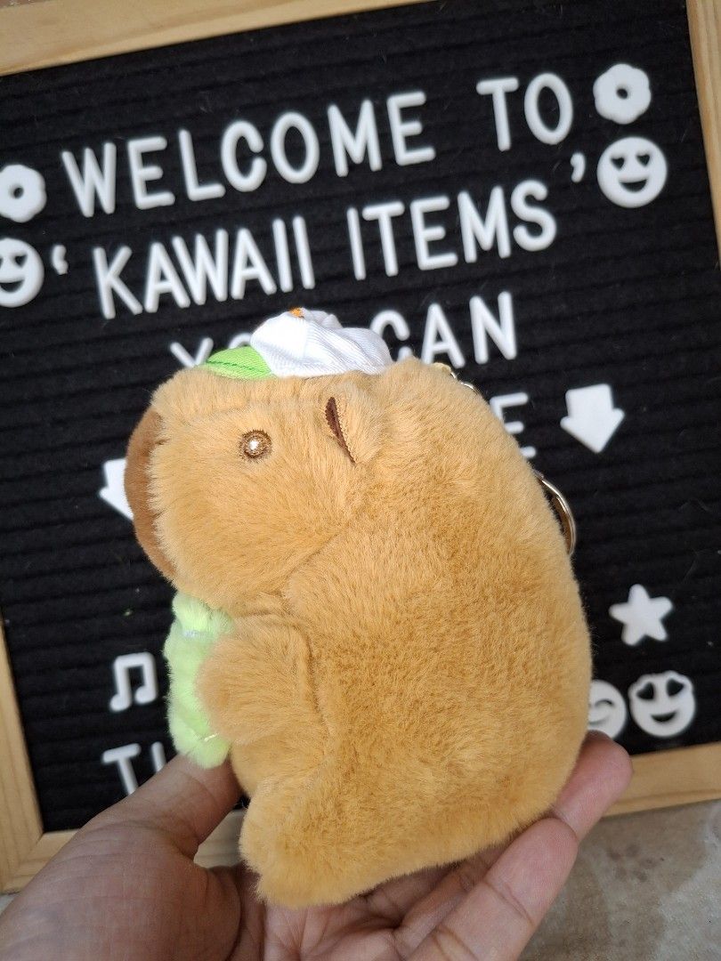 Capybara Cute Charm Plush Toy (Category: Plushies & Soft Toys) located in Bulacan. Submitted by kawaii_items_stuffed_toys (Listing ID 1361788822, Image 2). Description: Brandnew From Japan Box Capybara Cute With Tennis Ball Charm/Keychain Height 5½inches/14cm Just message me if you ever want to see more pictures of the item, I'm more than glad to assist you. 📌Location: San Jose Del Monte Bulacan, Philippines 🛵Shipping: Flash/Lalamove 💰Payment 