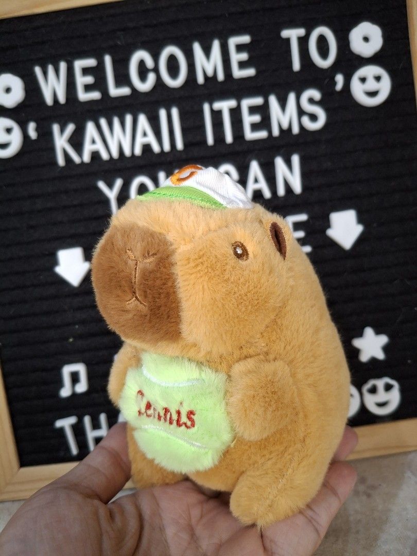 Capybara Cute Charm Plush Toy (Category: Plushies & Soft Toys) located in Bulacan. Submitted by kawaii_items_stuffed_toys (Listing ID 1361788822, Image 1). Description: Brandnew From Japan Box Capybara Cute With Tennis Ball Charm/Keychain Height 5½inches/14cm Just message me if you ever want to see more pictures of the item, I'm more than glad to assist you. 📌Location: San Jose Del Monte Bulacan, Philippines 🛵Shipping: Flash/Lalamove 💰Payment 
