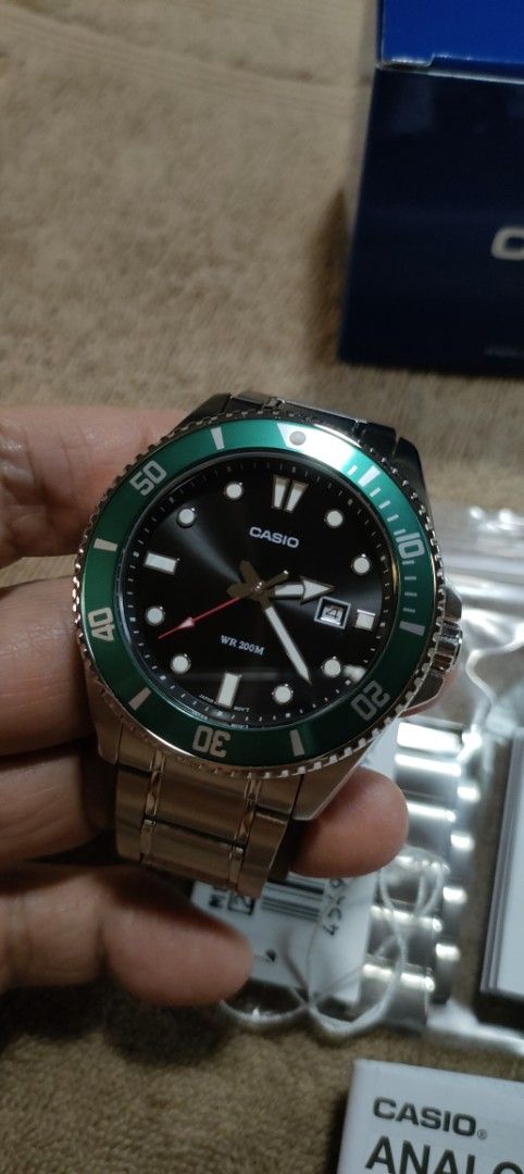Casio Divers 200m (Category: Men's Watches) located in Quezon City. Submitted by nobody241625 (Listing ID 1361783614, Image 1). Description: brand new original Casio divers 200m quartz. 44mm. bright luminous hour markers. Starbucks edition Complete package. Casio Shop price p7800 QC area west ave..
