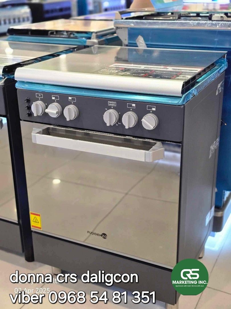 Fujidenzo gas range (Category: Cookers) located in Manila. Submitted by donnasagao03665 (Listing ID 1361759073, Image 3). Description: ❄️ FUJIDENZO GAS RANGE WITH OVEN / FUJIDENZO COOKING RANGE WITH OVEN ❄️ 📍FGR-5521VTRMB 50CM - 12,300 2 GAS BURNERS, 1 ELECTRIC HOT PLATE OVEN SAFETY VALVE THERMOSTAT CONTROLLED OVEN ROTISSERIE GAS OVEN AND GAS GRILL OVEN LAMP 📍FGR-5521VTMB 50CM - 11,500 2 GAS BURNERS, 1 ELECTRIC PLATE OVEN SAFETY VALVE THERMOSTA
