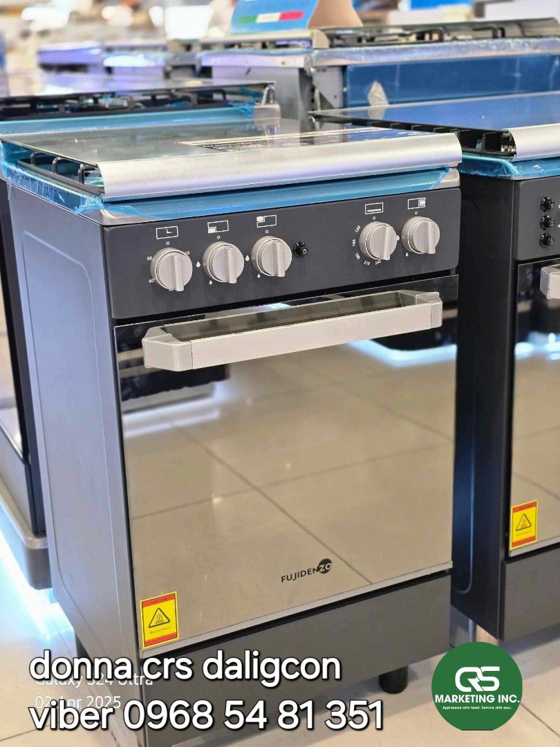 Fujidenzo gas range (Category: Cookers) located in Manila. Submitted by donnasagao03665 (Listing ID 1361759073, Image 1). Description: ❄️ FUJIDENZO GAS RANGE WITH OVEN / FUJIDENZO COOKING RANGE WITH OVEN ❄️ 📍FGR-5521VTRMB 50CM - 12,300 2 GAS BURNERS, 1 ELECTRIC HOT PLATE OVEN SAFETY VALVE THERMOSTAT CONTROLLED OVEN ROTISSERIE GAS OVEN AND GAS GRILL OVEN LAMP 📍FGR-5521VTMB 50CM - 11,500 2 GAS BURNERS, 1 ELECTRIC PLATE OVEN SAFETY VALVE THERMOSTA