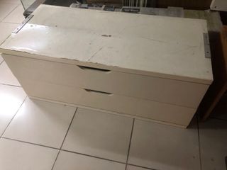 Ikea Stolman. Long drawer. Cabinet. Wooden shelving.