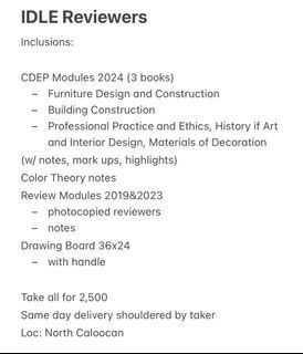 Interior Design Board Exam Reviewers