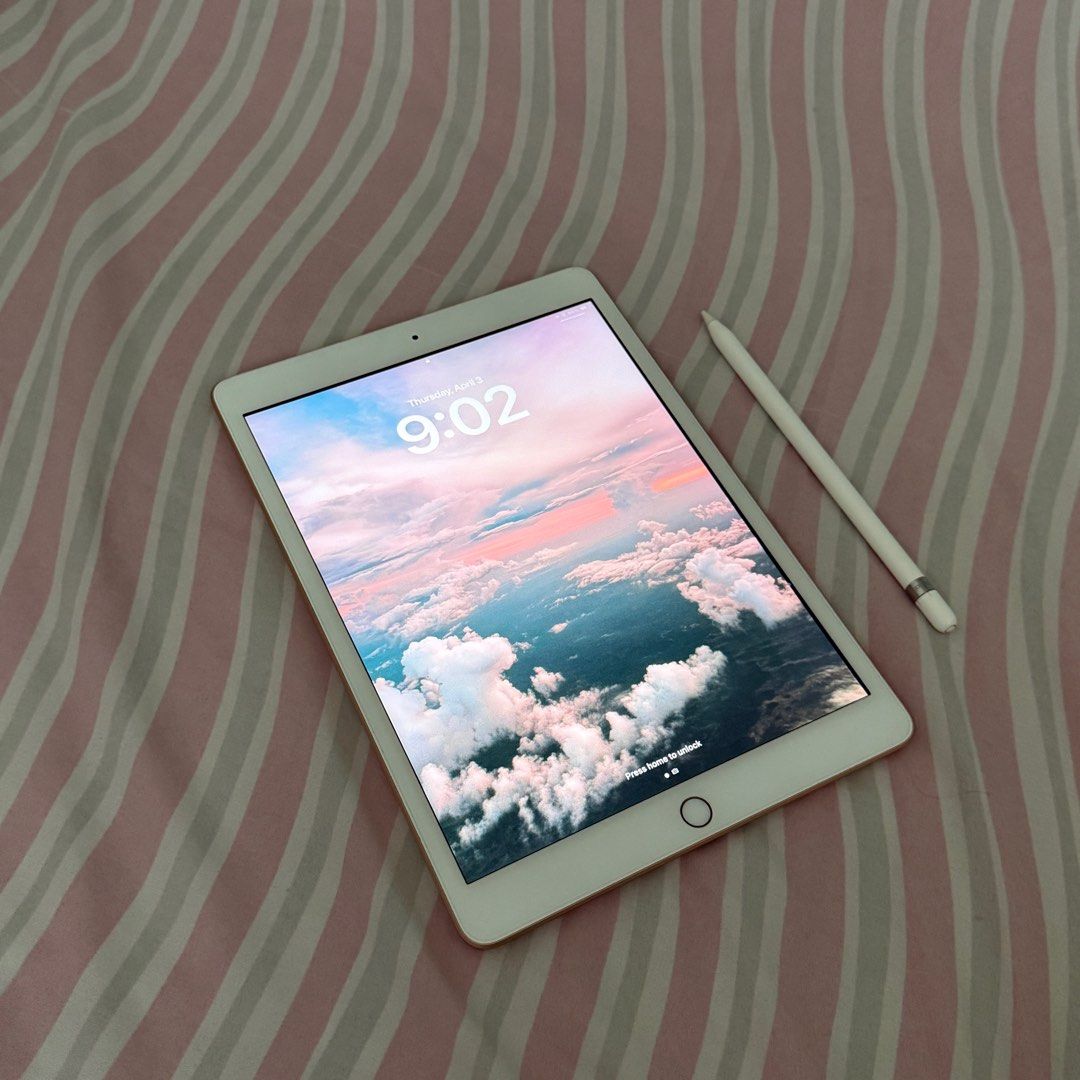 Ipad 7th Generation (Rose Gold) with Apple Pencil (Category: iPad) located in Cebu City. Submitted by flghvrs (Listing ID 1361643412, Image 2). Description: FOR SALE 💓 iPad 7th Generation With Apple Pencil 1st Gen Inclusions: Case Tempered glass Box Lightning cable RFS: upgraded PM for more details ☺️.