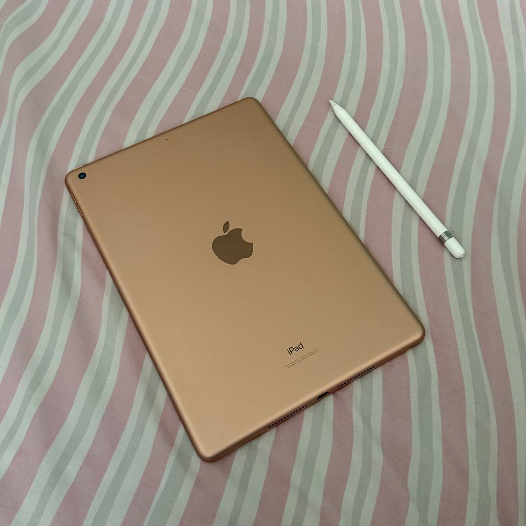 Ipad 7th Generation (Rose Gold) with Apple Pencil (Category: iPad) located in Cebu City. Submitted by flghvrs (Listing ID 1361643412, Image 3). Description: FOR SALE 💓 iPad 7th Generation With Apple Pencil 1st Gen Inclusions: Case Tempered glass Box Lightning cable RFS: upgraded PM for more details ☺️.