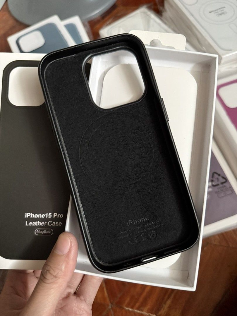 iPhone 15 Pro Magsafe Leather Case (Category: Cases & Sleeves) located in Manila. Submitted by mercedgret74092 (Listing ID 1361656079, Image 3). Description: Available for iPhone 12 up to 16 Pro Max.