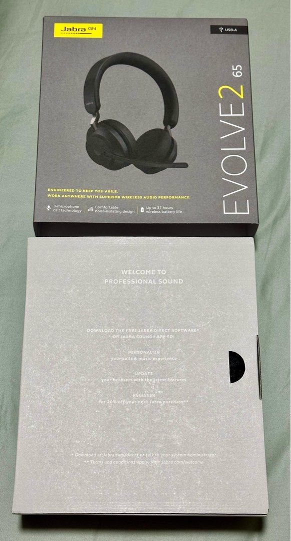 Jabra Evolve2 65 (Category: Headphones & Headsets) located in Las Pinas. Submitted by tomarigato (Listing ID 1361739220, Image 1). Description: Jabra Evolve2 65 USB-A – Brand New / Unused Complete with original box and accessories. Never used. negotiable Serious buyers only .