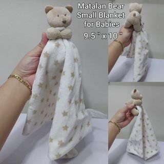 Matalan Bear Small Blanket  for Babies With Mini Bear Plush Toy