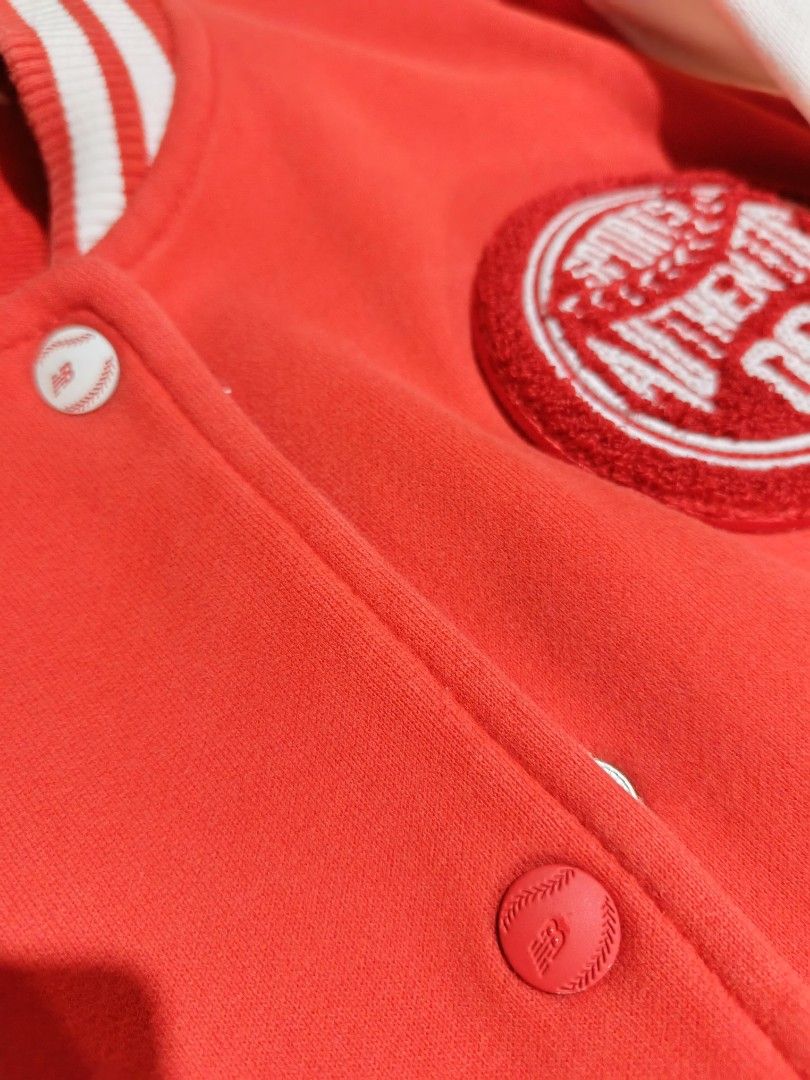 New Balance varsity jacket (Category: Activewear) located in Quezon City. Submitted by senaems (Listing ID 1361732092, Image 2). Description: New balance varsity jacket unisex size med to semi large colorate 9/10 free shipping pm for details.