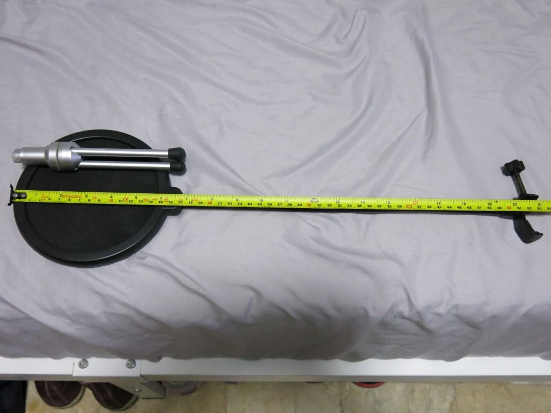 Pop filter (~15cm) & mic desk stand (5/8" thread) (Bundle) *Free Shipping* (Category: Other Audio Equipment) located in Manila. Submitted by garbread (Listing ID 1361785168, Image 2). Description: Selling an extra pop filter and mic stand that's been in storage for a while. NOTE!!: The mic stand is light, so if your attached mic or mic holder will not be positioned directly above the center, it may tip over (can be balanced with strategic angle a