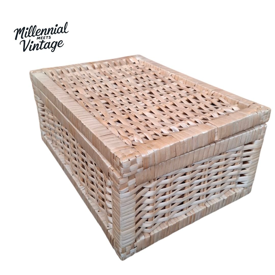 Small rattan storage box basket with lid (Category: Storage Boxes & Baskets) located in Dasmarinas. Submitted by millennialmeetsvintage (Listing ID 1361687440, Image 3). Description: last price posted no haggling 🙅‍♀️ 📌 shipping via lalamove only 📌 no reservations, first-to-pay basis 📌 no physical store, no walk-ins 📌 ships from dasma cavite 📌 no COD transactions.