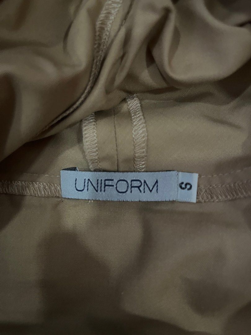 Unif0rm Joy Cowl Neck Top (beige, small) (Category: Blouses) located in Quezon City. Submitted by bonkee_declutters (Listing ID 1361677352, Image 3). Description: Used once, very good condition No flaws, alterations or stain RFS: decluttering Estimated size when laid flat: Width - 20 inches Length - 22 inches.