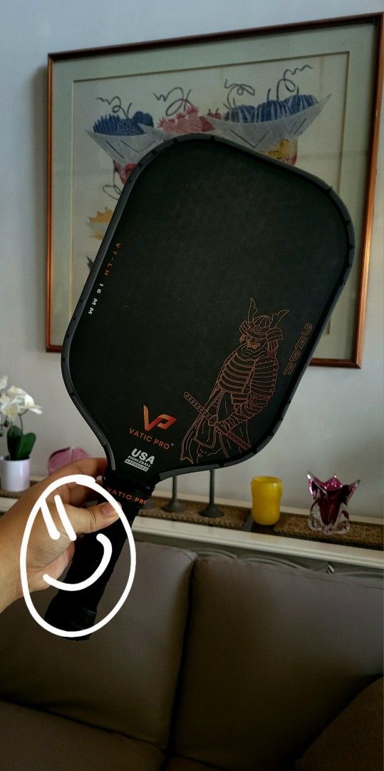 Vatic Pro Saga V7 16mm Long Handle (Category: Other Sports Equipment and Supplies) located in Paranaque City. Submitted by nicoleeboley (Listing ID 1361676631, Image 2). Description: For Sale: Vatic Pro Saga V7 16mm Long Handle Bought February 2025. Used a few times and did not use anymore since. Applied edge tape and overgrip on day 1. RFS: Extra paddle Retail price: Php 9,600 Selling for: Php 7,500 Location: Paranaque or QC.