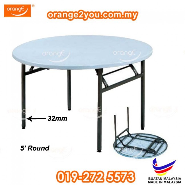 Round Folding Table,Meja Jamuan,Meja Lipat,Meja Serbaguna,Meja,Function ...