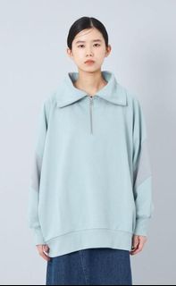 全新日本 CITEN 淺藍併色大領拉鏈棉質衫 (官網同步) 清倉大蝕賣$70 全場現貨64198417230721110