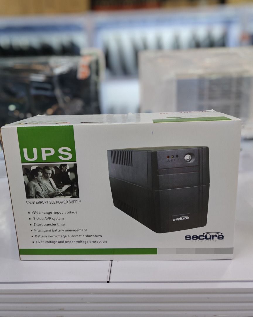 Brandnew Secure UPS 1000VA (Category: Computer Parts) located in Cavite. Submitted by dwelancas79880 (Listing ID 1366429179, Image 1). Description: Input Voltage: 220VAC Frequency: 50hz – 60hz Output Voltage: 220VAC Capacity VA/Wattage: 1000VA/700Watts Transfer Time: ≤10ms including direction time.