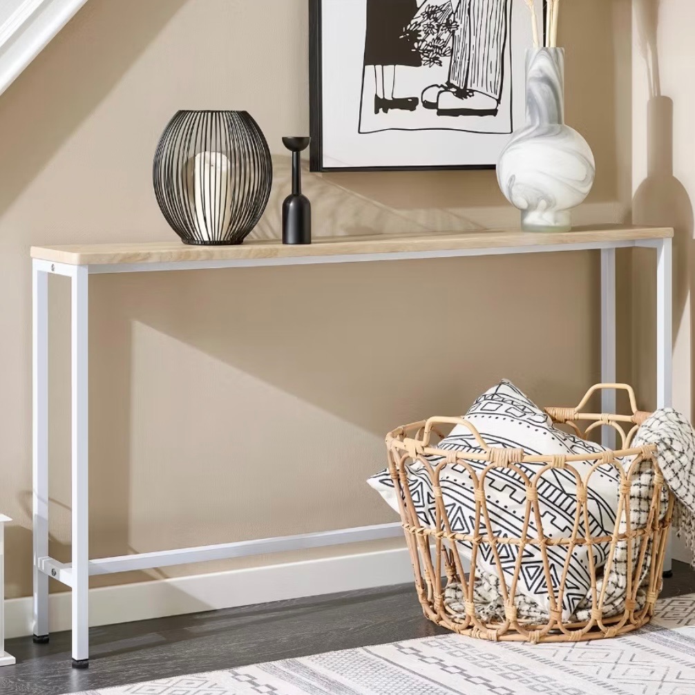 Console Entryway Table | Slim Metal Frame Console Table | Minimalist ...