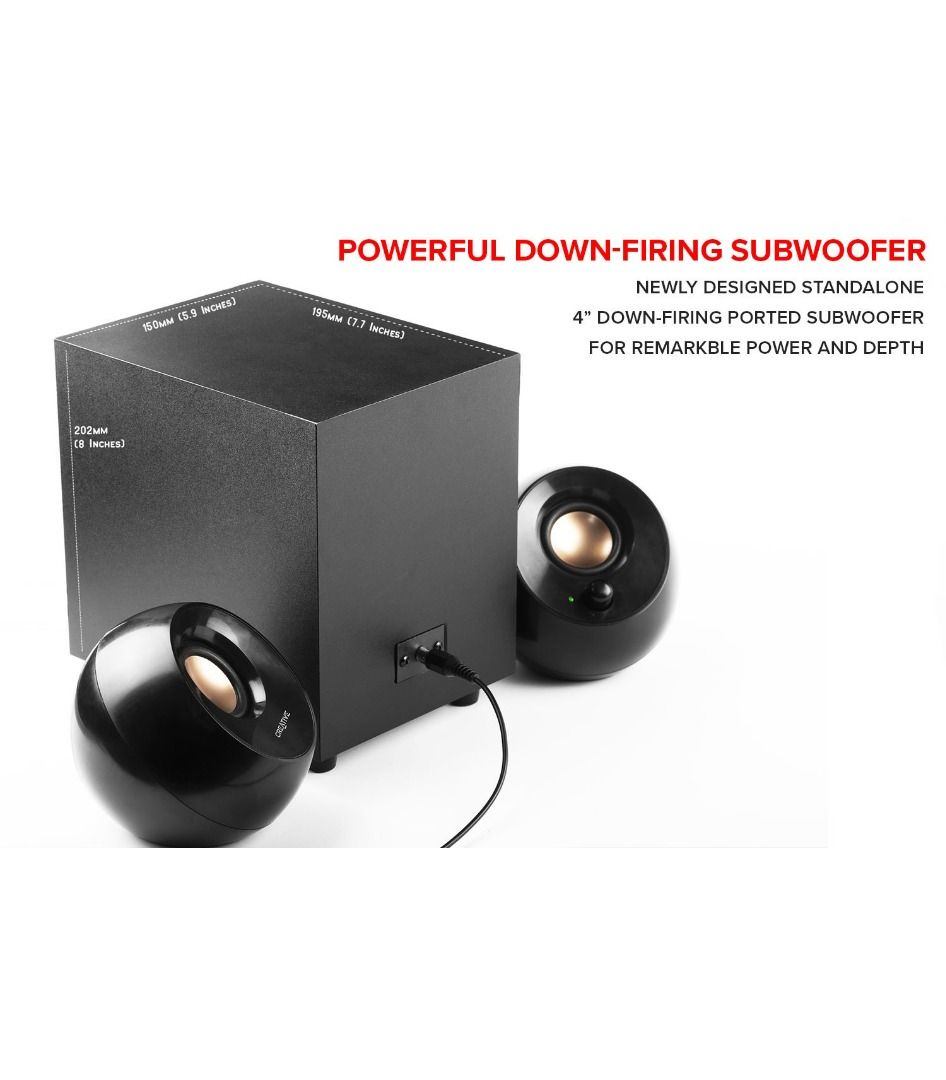 Creative Pebble PLUS MF0480 2.1 USB Desktop Speaker with Subwoofer (Category: Soundbars, Speakers & Amplifiers) located in Manila. Submitted by infinitygadgetzph (Listing ID 1366453433, Image 2). Description: 🟩Authentic 🟩Authorized Dealer of Creative 🟩Sealed and Brand New 🟩With 3 Months Warranty (Must keep the complete carton for warranty claim) 🟩Compatible with: Windows PC, Mac, Mobile (via Bluetooth) SPECIFICATIONS & FEATURES: Features: 🟩