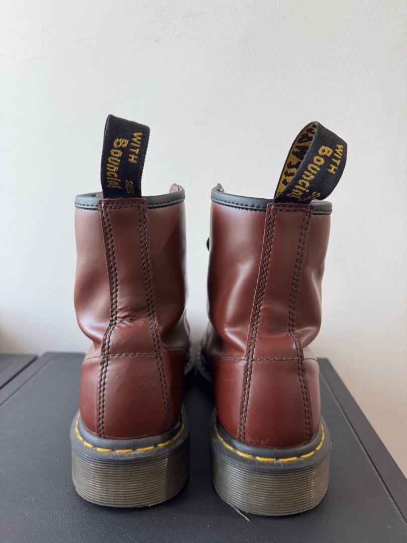 Dr. Martens 1460 Cherry Red UK 6 (Category: Boots) located in Las Pinas. Submitted by darkcheddar (Listing ID 1366463342, Image 2). Description: Dr. Martens 1460 Cherry Red UK 6 No box PHP 4,500 Very good condition RFS: slightly used Las Piñas area .