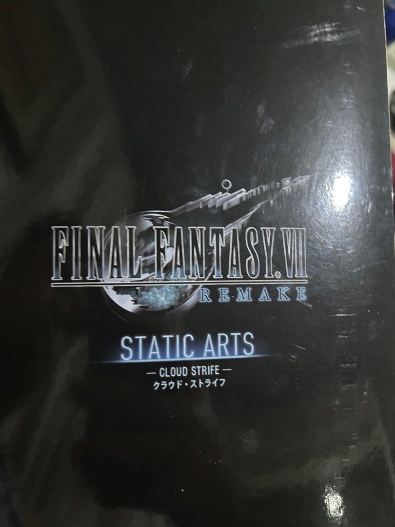 FF7 Remake Square Enix Static Arts Cloud Strife Scale Figure (11 inches) (Category: Figurines & Statues) located in Manila. Submitted by cxtremetoy17724 (Listing ID 1366520781, Image 3). Description: FF7 Remake Square Enix Static Arts Cloud Strife Scale Figure (11 inches) Bib condition (sariwa at makinis).
