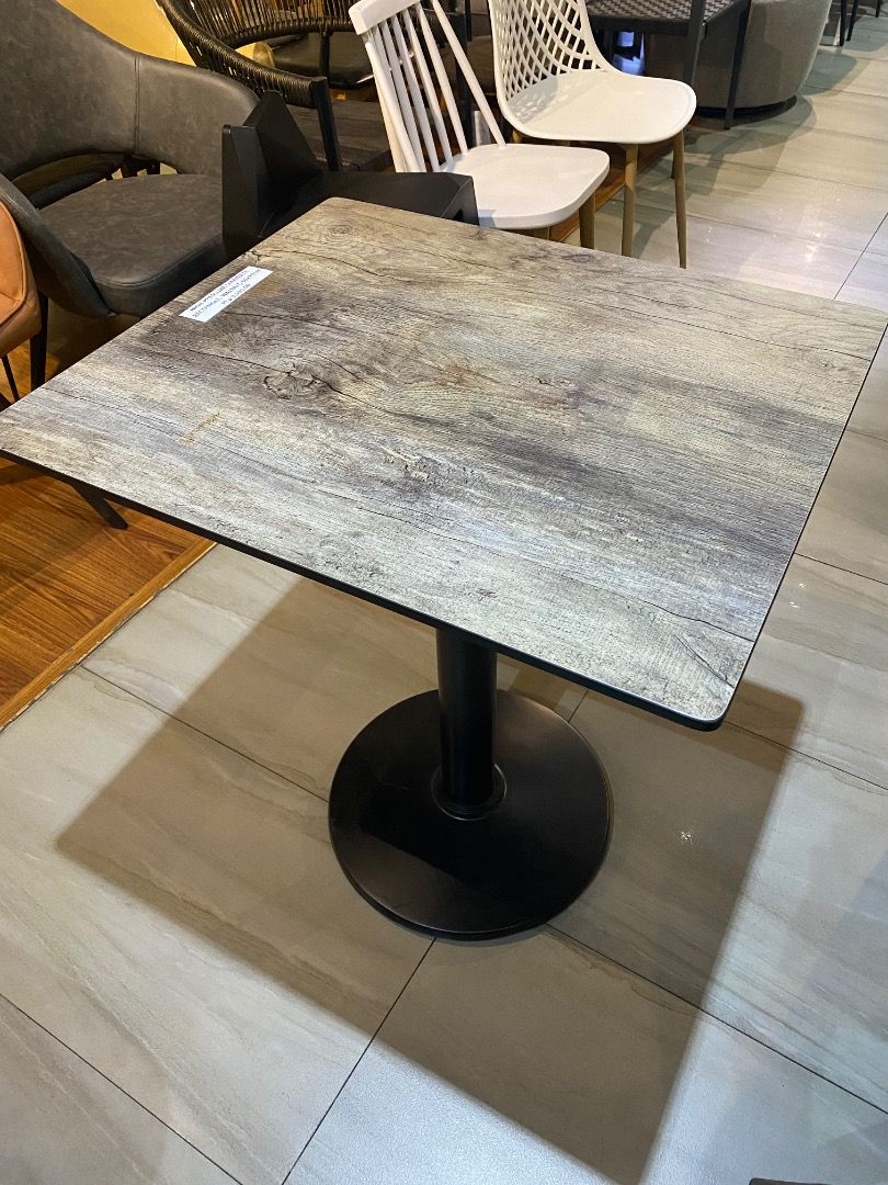 HPL Restaurant Dining Table top for indoor outdoor (Category: Tables & Sets) located in San Juan City. Submitted by modliving (Listing ID 1366382891, Image 1). Description: Restaurant Dining table HPL table top with base color: cement, Drfit wood indoor or outdoor use mix & match with colors available! stock readily available BUY DIRECT FROM IMPORTER / WHOLESALER! Showroom adress: MODLiving Furnishings E-square Bldg. 416 Ortigas Ave. North Greenh