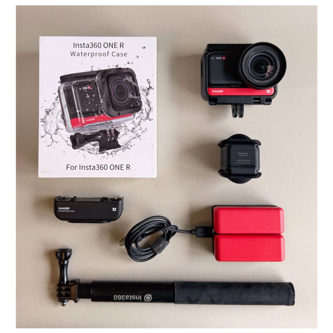 Insta360 One R one-inch edition, action camera with Leica lens, Dual lens, Dive case, and accessories62863063861122110