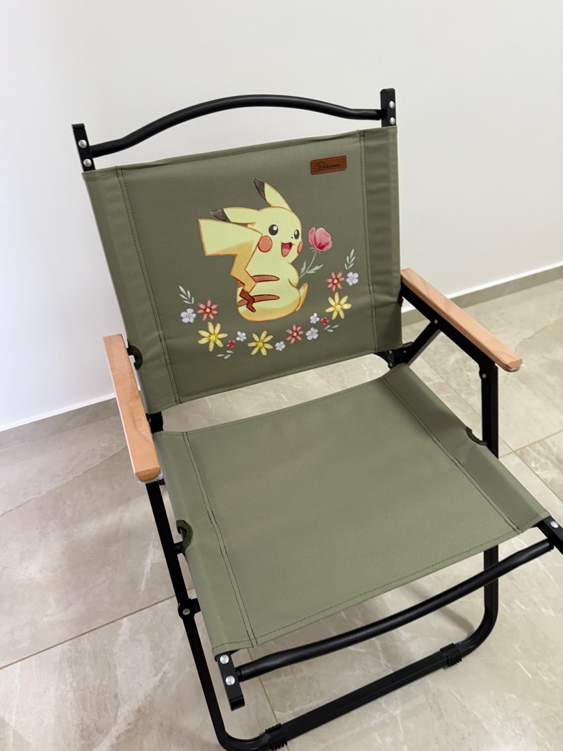 Lounge chair foldable pokemon pikachu, Furniture & Home Living, Outdoor ...