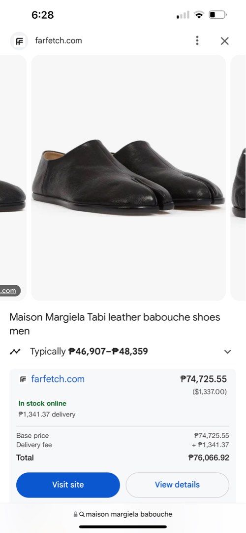 Maison margiela tabi babouche (Category: Loafers) located in Tuguegarao City. Submitted by annzulu (Listing ID 1366465505, Image 2). Description: Selling my preloved tabi shoes excellent condition Negotiable price.