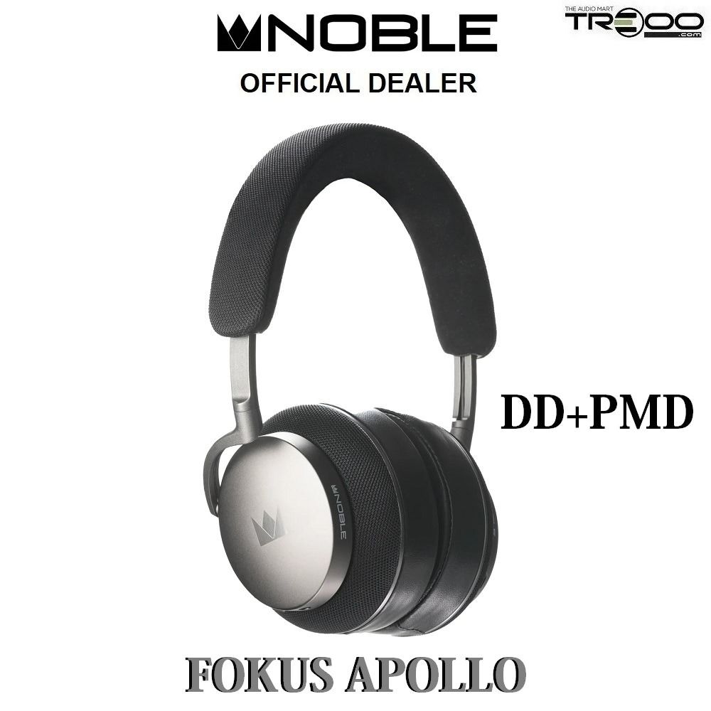 [Official]($20 Cashback!) Noble Audio FoKus Apollo 2-Driver (1PMD+1DD) Hybrid Wired/Wireless Bluetooth Noise-Cancelling Over-Ear Headphone with Mic (Category: Headphones & Headsets) located in Singapore. Submitted by treoo (Listing ID 1366443663, Image 1). Description: ✅ The world's first 1x40mm dynamic driver + 14.5mm planar magnetic hybrid driver speaker arrangement; ✅ Supported codecs include LDAC, AAC, aptX, aptX HD, SBC; ✅ QCC3084 chip; ✅ In