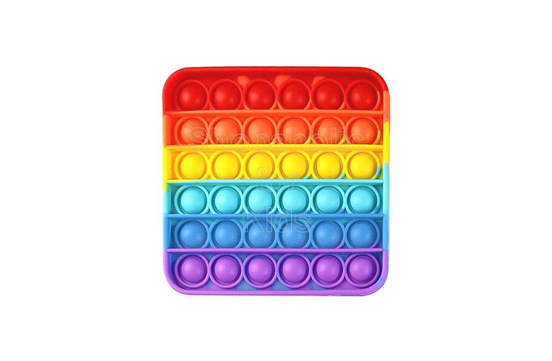 Push Pop Bubble Fidget Toy Rainbow (Category: Kids Toys) located in San Juan City. Submitted by shopaholicforkids (Listing ID 1366453451, Image 3). Description: Push Pop Bubble Fidget Toy Rainbow This is a fantastic sensory toy perfectly designed to relieve stress and to provide hours of fun! Just press the bubbles and when you are done on one side, flip it over and start again! Made of soft silicone material. Easy to carry and washable too. Meas