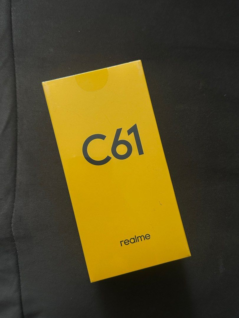 REALME HP C61 Mobile Phone (Gold) (Category: Realme) located in Mandaluyong City. Submitted by lilmisscapricorn (Listing ID 1366434268, Image 1). Description: REALME HP C61 Mobile Phone (Gold) - 4,599 Brand New and Sealed .