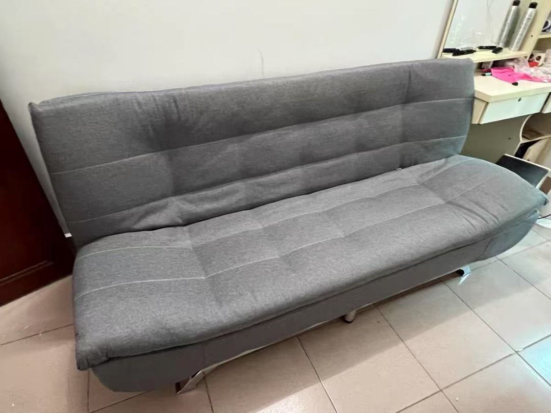 Sofa Bed with steel base (Category: Sofas) located in Manila. Submitted by kaden_chicvista (Listing ID 1366437354, Image 3). Description: Sofa bed with steel foot easy to reclined to convert into bed so comfy due to its great quality cushion quality fabric and have other colors to choose from sturdy base 500kg weight capacity Size/s : 120cm x 190cm sofa size 190cm x 85cm x 90cm - .