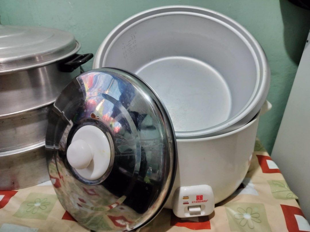 Standard Rice Cooker 5.6L (Category: Cookware & Accessories) located in Makati City. Submitted by carlocortez (Listing ID 1366384457, Image 1). Description: still working No box What you see is what you get. RFS: di na ginagamit Mode of Payments: - eWallet - bank transfer (BPI, BDO, Metrobank, Security Bank, CIMB, Seabank) Shipping c/o buyer.