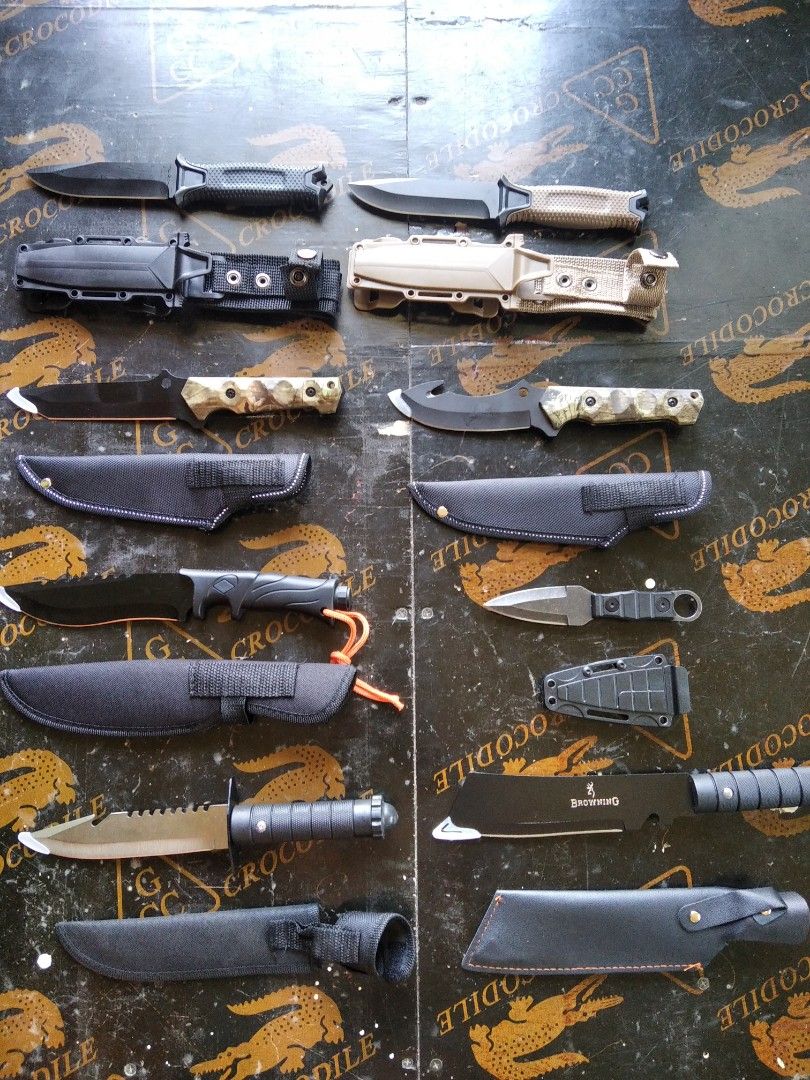 Survival knife or utility knife (Category: Hiking & Camping) located in Tagum. Submitted by wakokoagus18518 (Listing ID 1366386954, Image 1). Description: all items are brandnew made of carbon steel and stainless steel material made in china thats why its cheap but the quality is good.