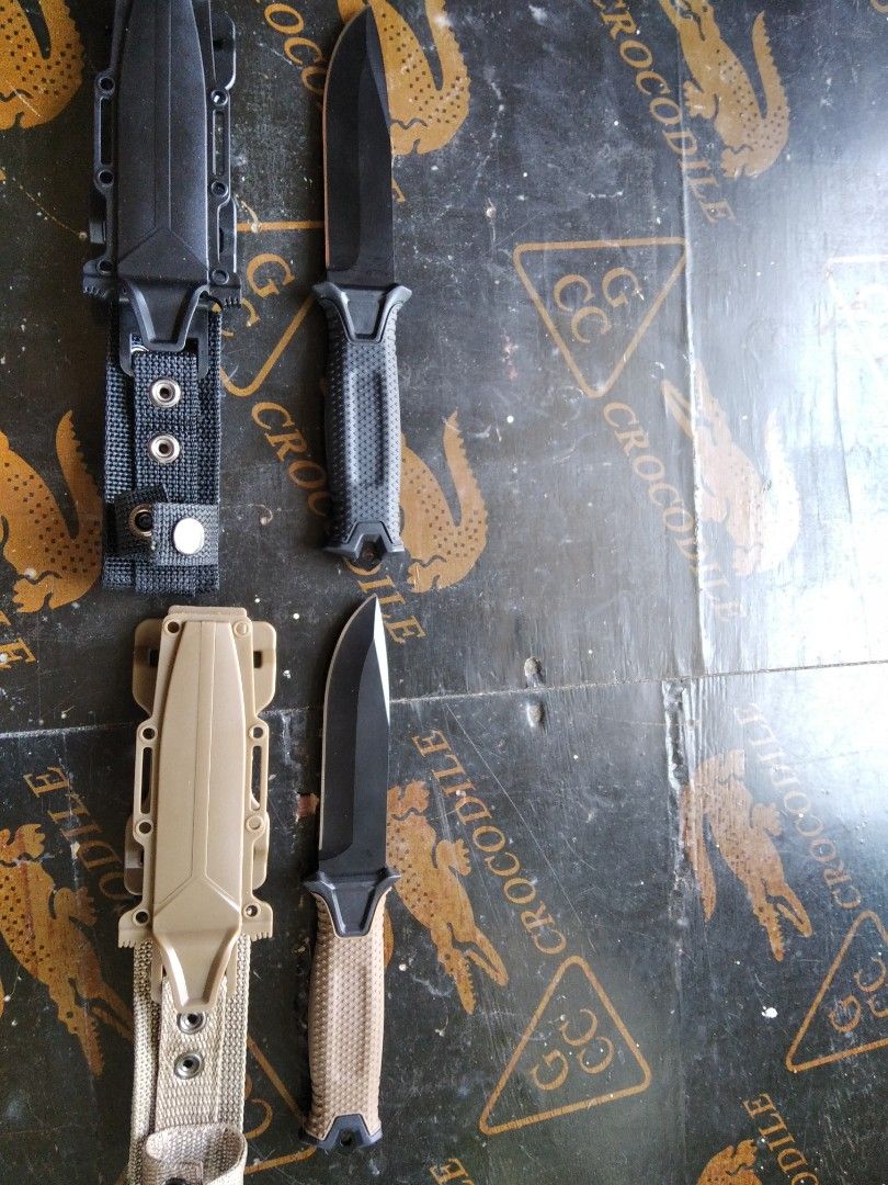 Survival knife or utility knife (Category: Hiking & Camping) located in Tagum. Submitted by wakokoagus18518 (Listing ID 1366386954, Image 2). Description: all items are brandnew made of carbon steel and stainless steel material made in china thats why its cheap but the quality is good.