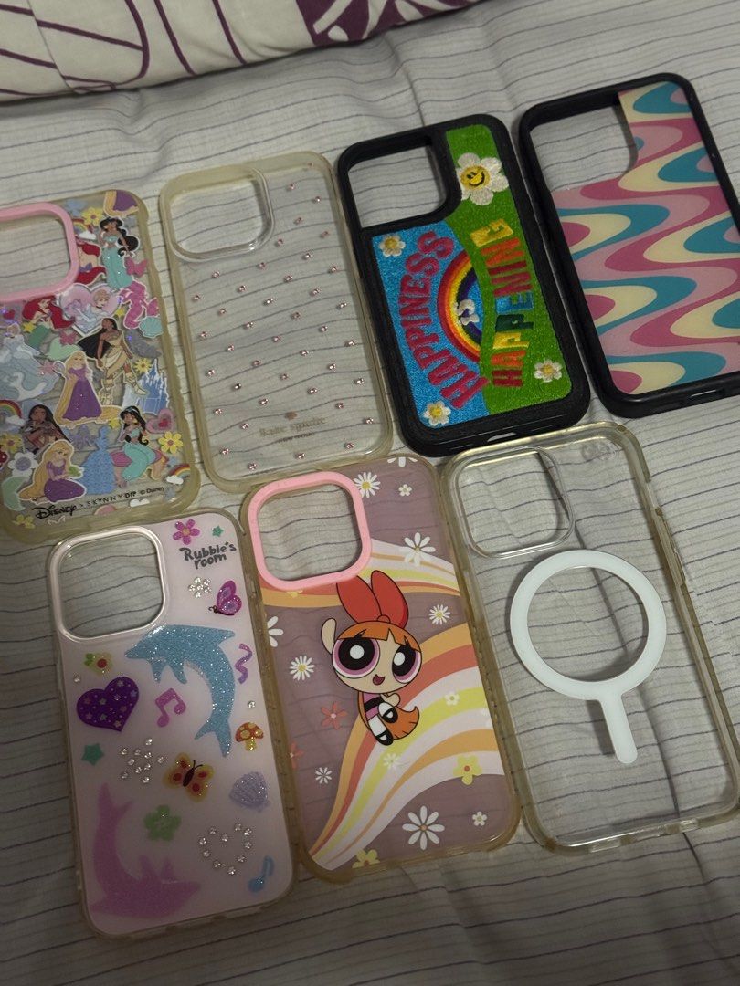 TAKE ALL 1k! iphone 13 pro casesss (Category: Cases & Sleeves) located in Antipolo. Submitted by chelsealuzanta (Listing ID 1366395759, Image 1). Description: iPhone 13 pro case (not max) Take all 1k nalang Skinny dip x 2 Kate spade x 1 Wildflower x 1 Wiggle wiggle x 1 Speck x 1 Rubbies Room x 1 Para mawala na sa bahay pls hahaha.