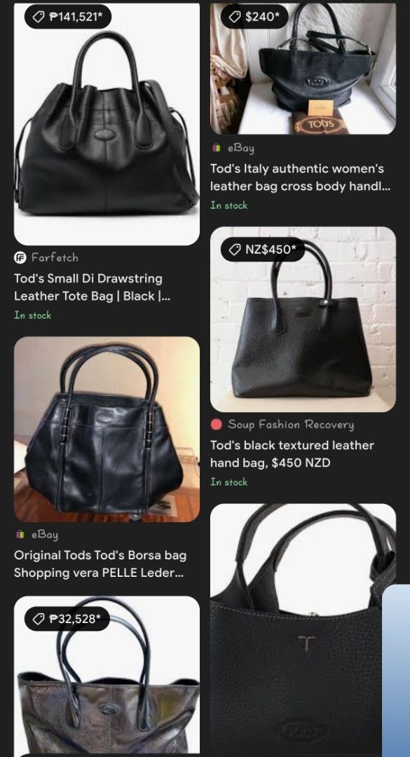Tod's Two-way Genuine Leather Bag (Category: Luxury Bags & Wallets) located in Baguio. Submitted by PreiLoveMaria (Listing ID 1366432540, Image 3). Description: Tod's Two-way Genuine Leather Bag Very good used condition Adjustable Strap into hand and shoulder Bag Normal signs of wear Needs Cleaning on the hardwares Shipping via J&T only No COD and COP ❤️ Disclaimer: The items offered for sale are pre-owned merchandise acquired from surplus invent