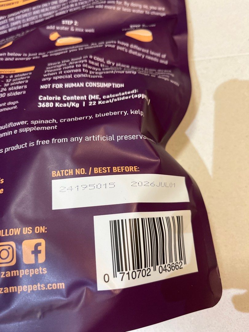 Zampe freeze dried salmon - dog (Category: Pet Food) located in Singapore. Submitted by ylts (Listing ID 1366495265, Image 2). Description: $30.