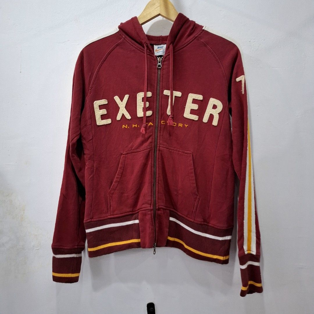 Zipper Hoodie NIKE Vintage EXETER, Fesyen Pria, Pakaian Baju