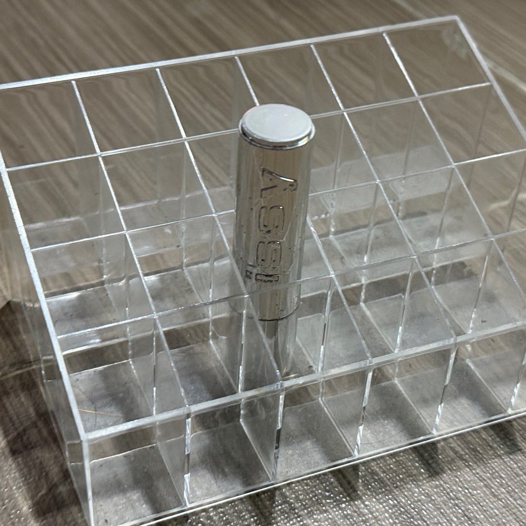 24 Slots Lipstick Acrylic Organizer (Category: Makeup) located in Manila. Submitted by fruityyypoppin (Listing ID 1361901314, Image 1). Description: • Rfs: decluttering • a bit dirty, but can be cleaned.