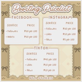 boosting Instagram Facebook tiktok followers likes views reacts sell